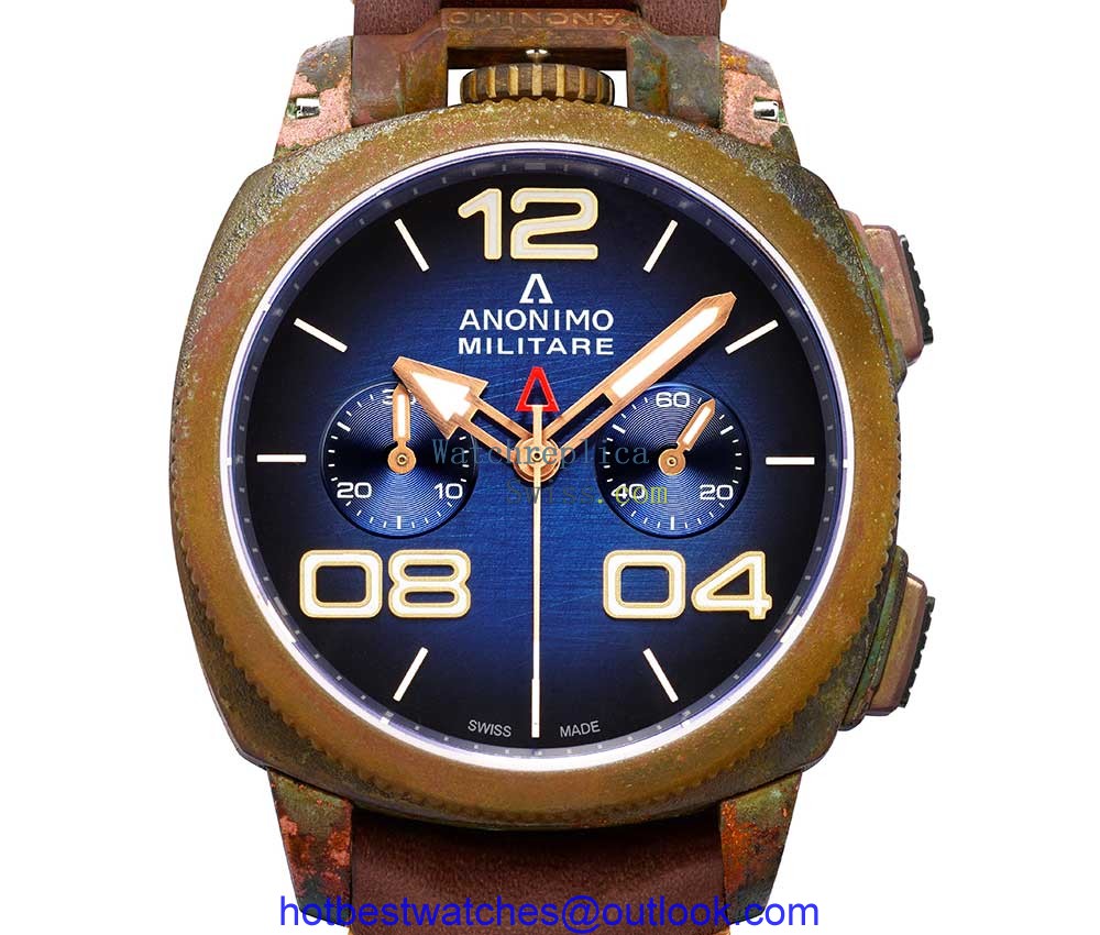 anonimo militare chrono bronze oxyde closeup