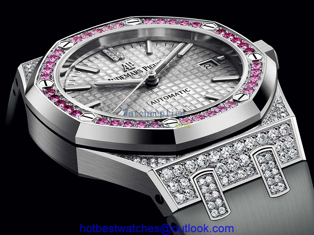 audemars piguet royal oak automatic 37 grey closeup