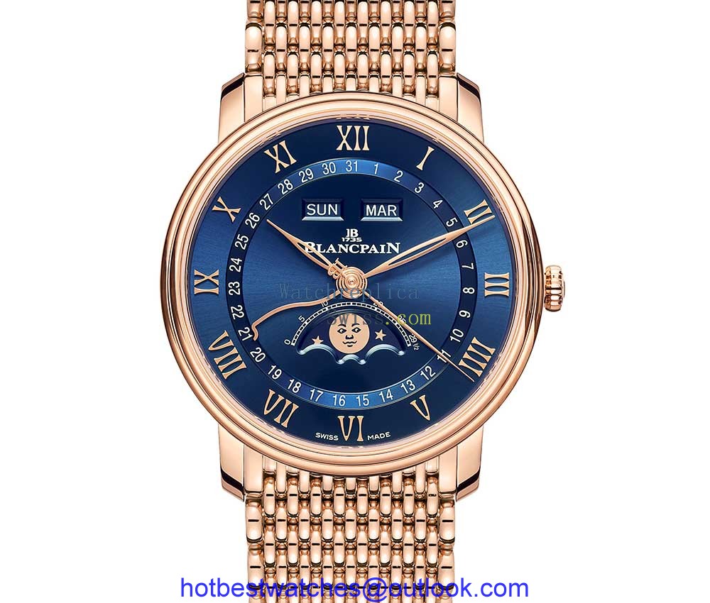 blancpain villeret quantieme complet gold milanese starp