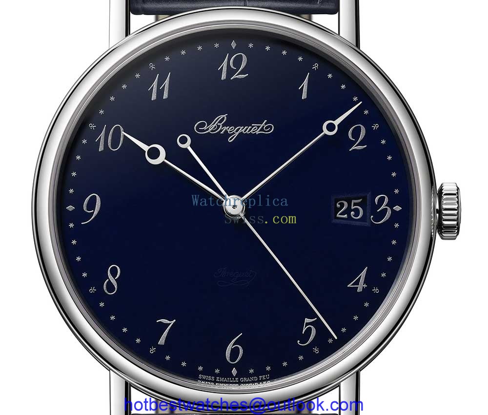 breguet classique 5177 email bleu grand feu closeup