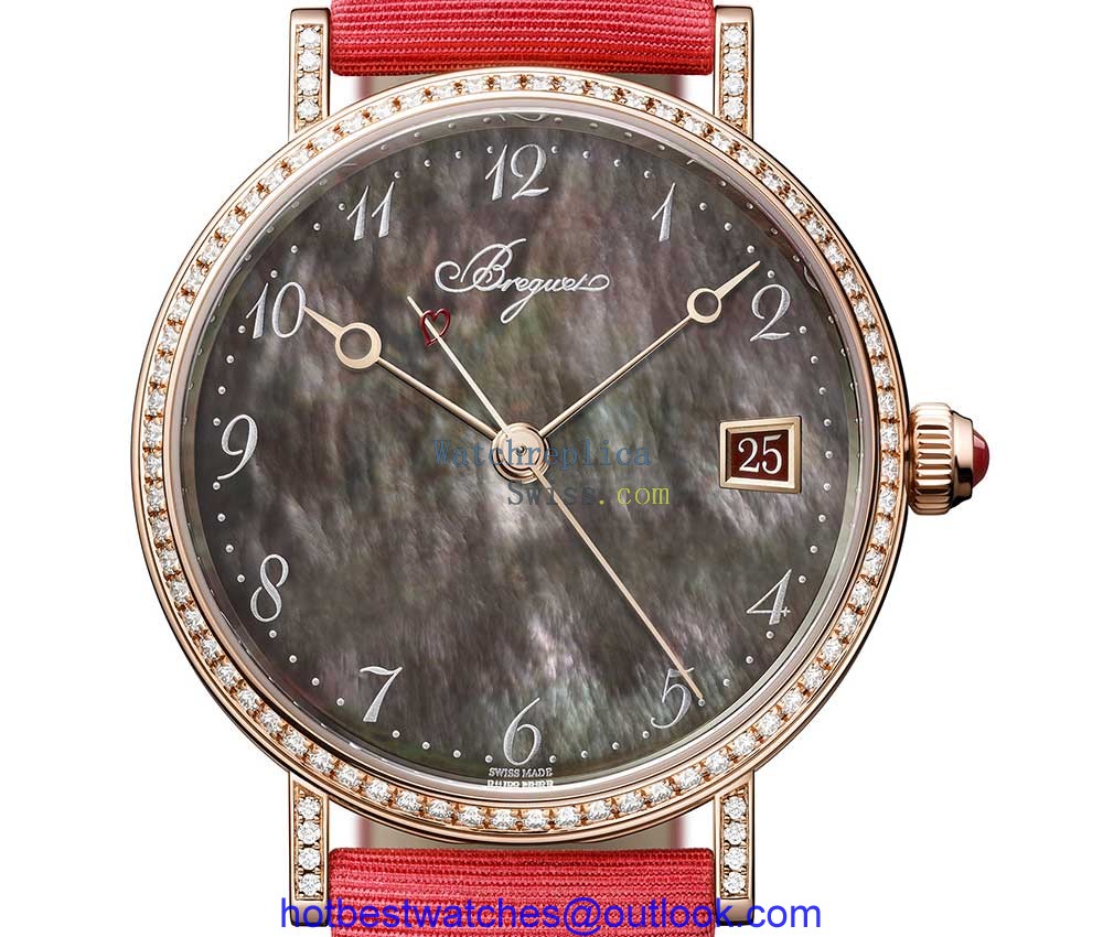 breguet classique 9065 limited nacre tahiti closeup