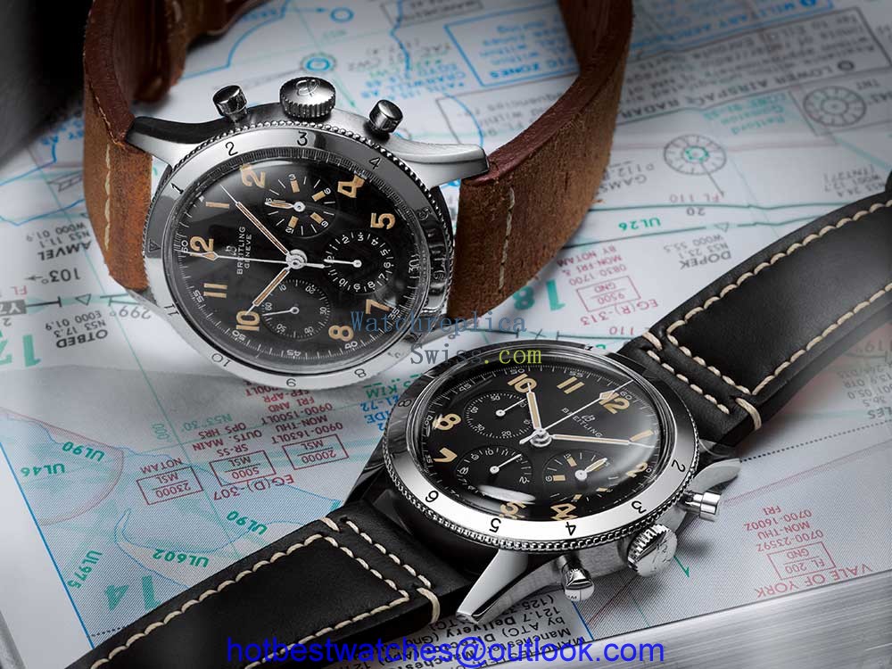 breitling avi ref 765 1953 re edition steel and platinium