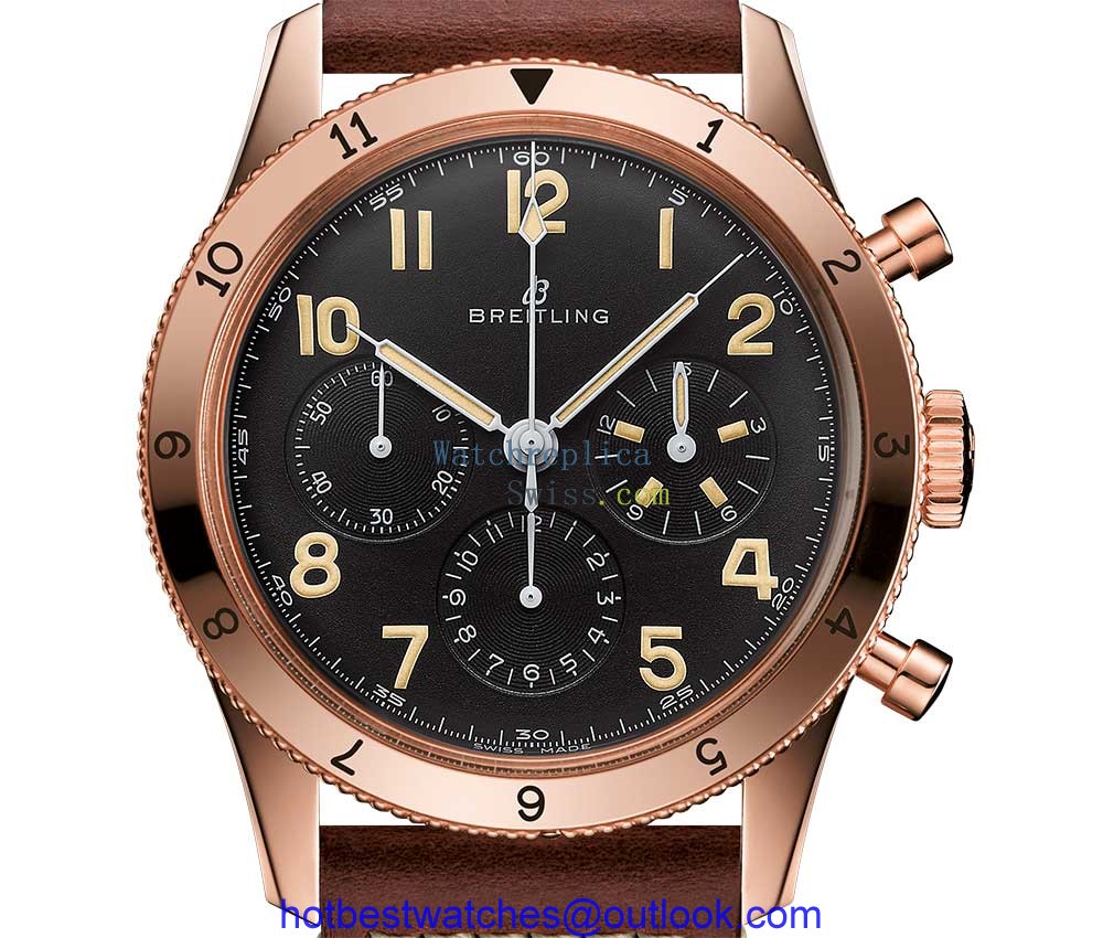 breitling avi ref 765 1953 re edition gold version