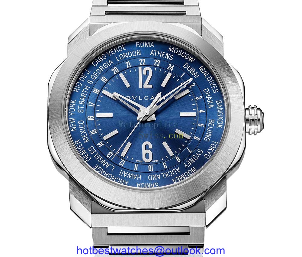 bvlgari octo roma worldtimer closeup