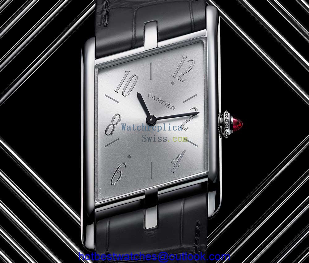 cartier tank asymetrique platinium closeup