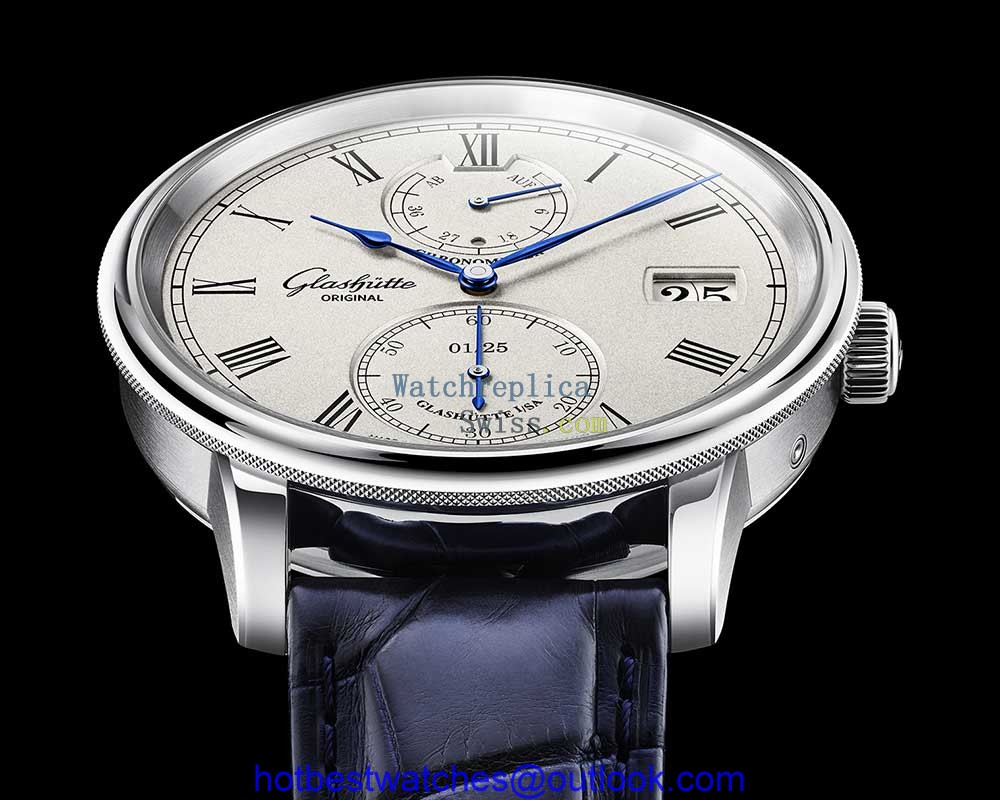glashutte original senator chronometer dial closeup