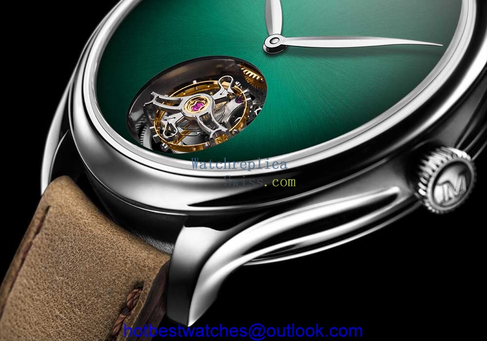 h moser cie endeavour tourbillon concept cosmic green closeup tourbillon