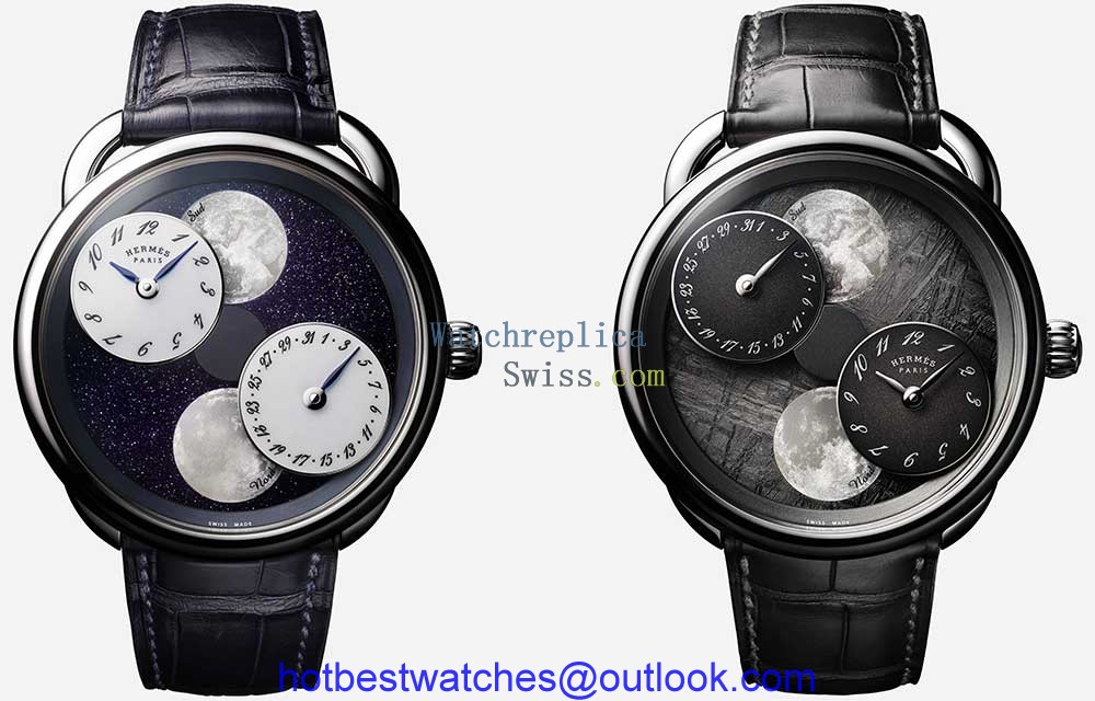 hermes arceau heure de la lune both dials