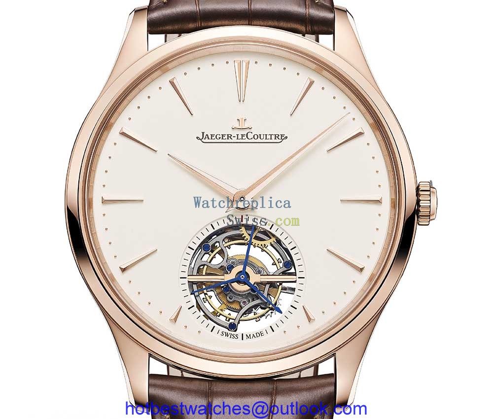 jaeger-lecoultre master ultrathin tourbillon pinkgold closeup