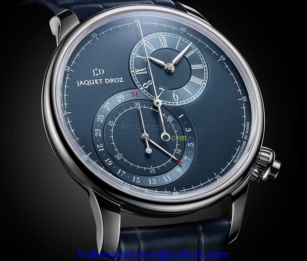 jaquet droz grande seconde chronograph blue dial