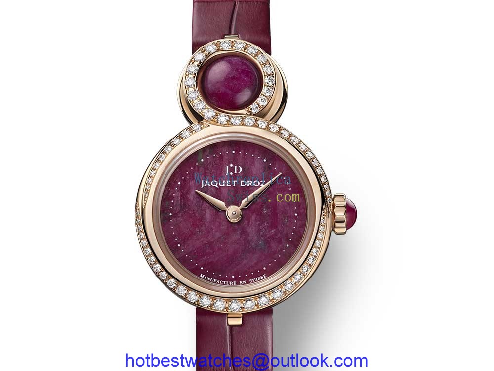 jaquet droz lady petite ruby heart closeup