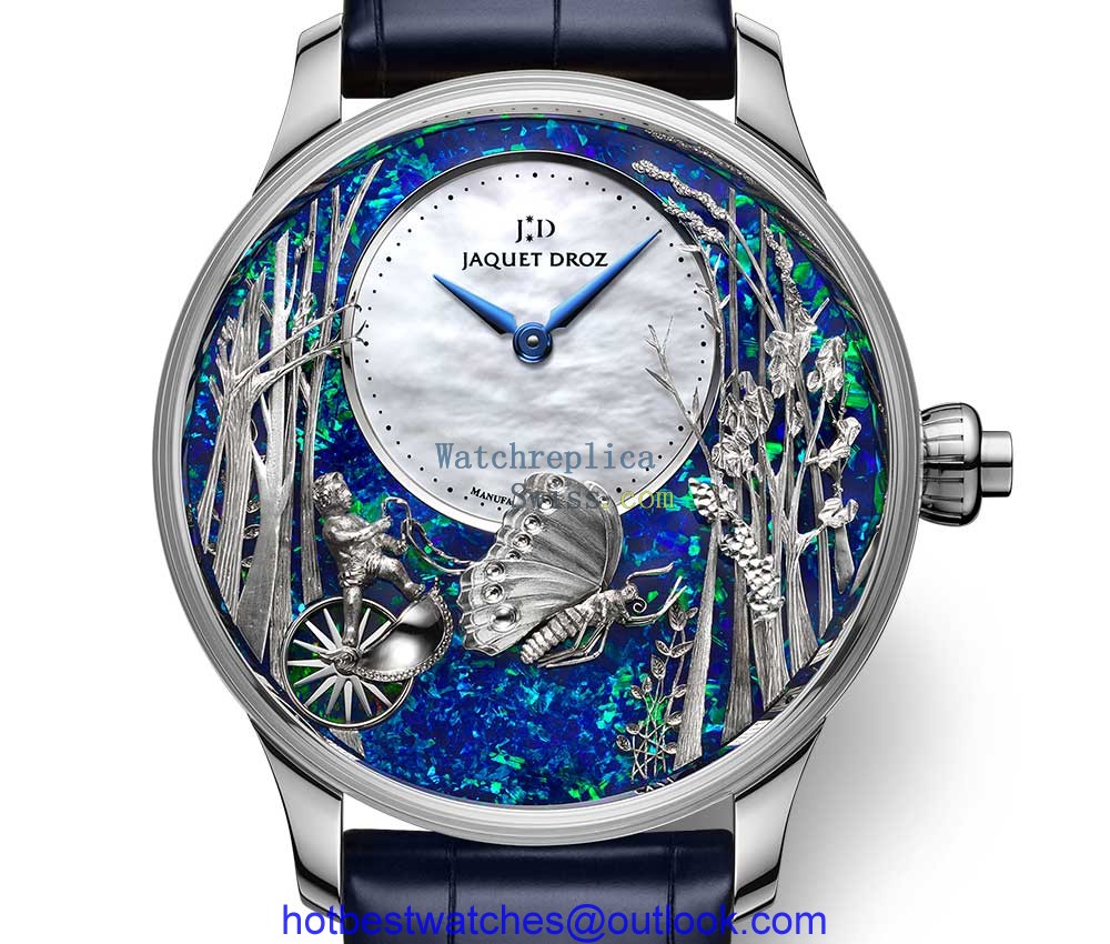 jaquet droz loving butterfly automaton opal closup