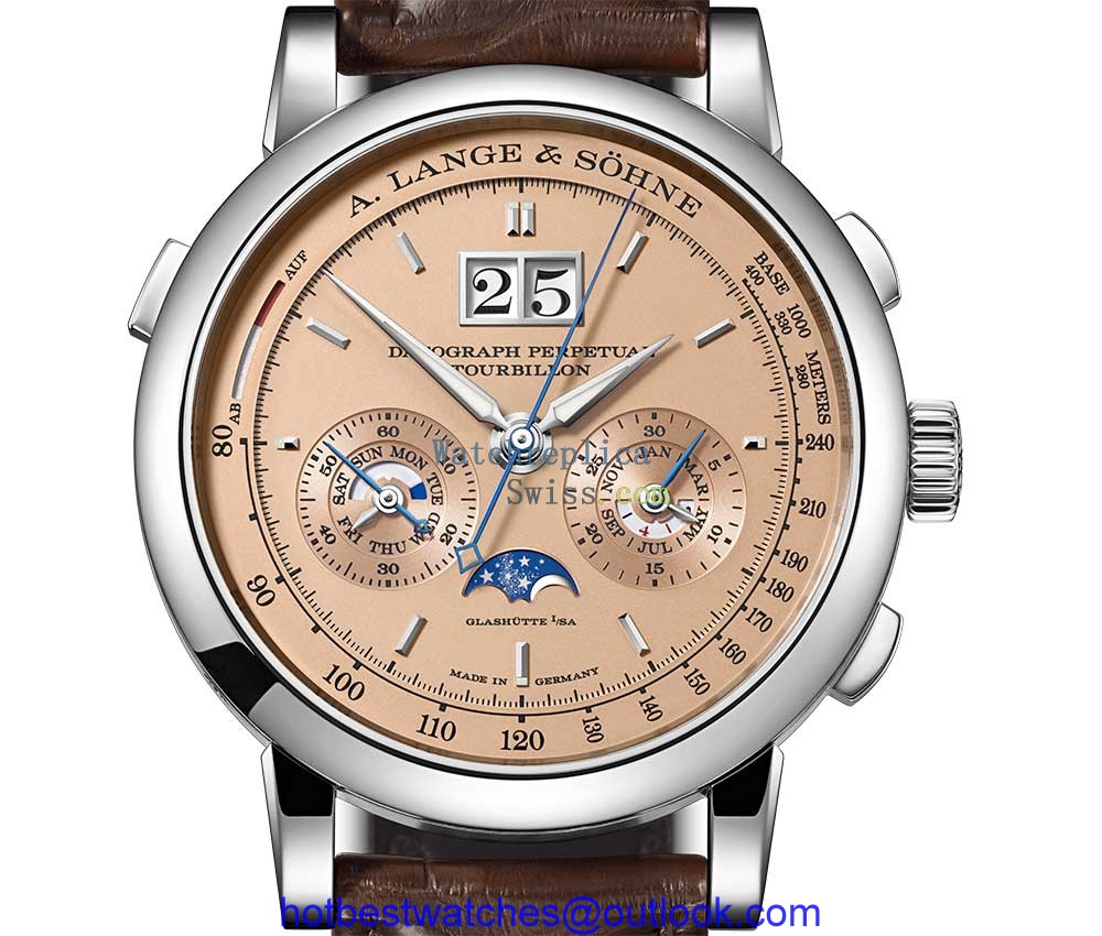 lange soehne datograph perpetual tourbillon closeup dial
