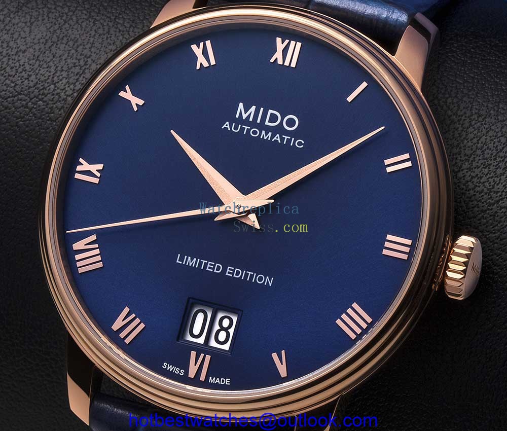 mido baroncelli big date limited edition closeup