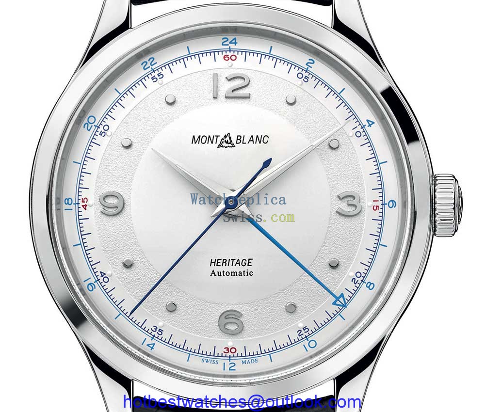 montblanc heritage gmt closeup on the dial