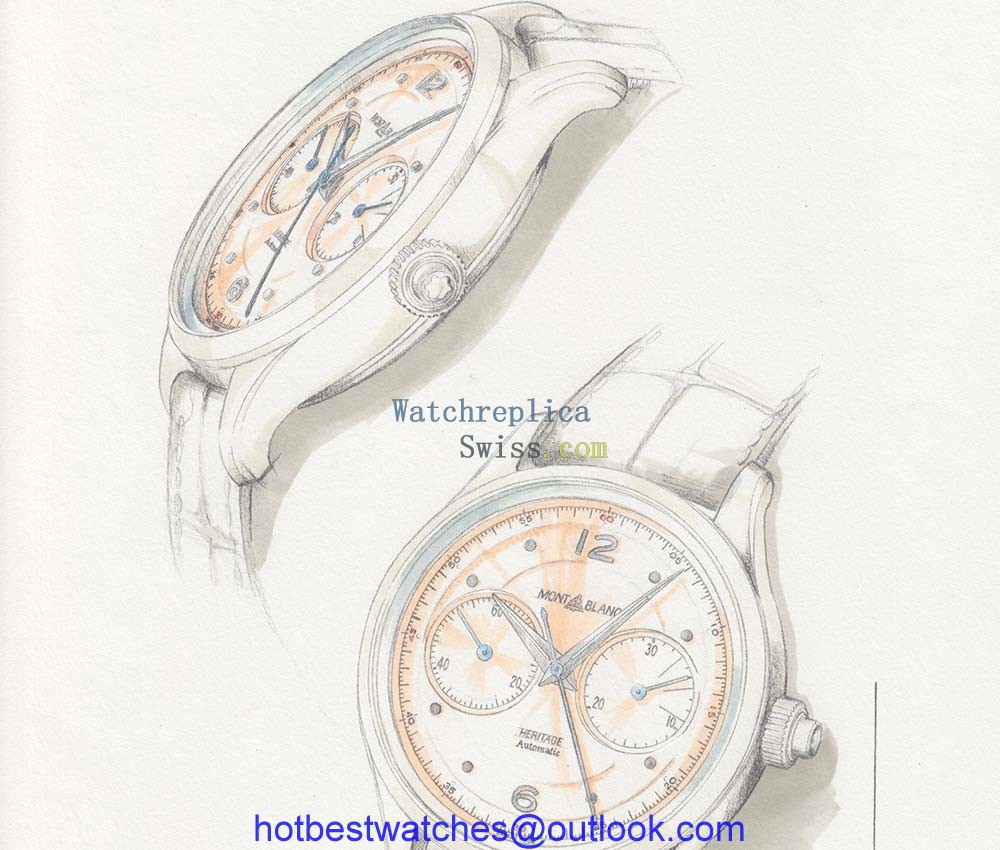 montblanc heritage pulsograph and chronograph sketch 2