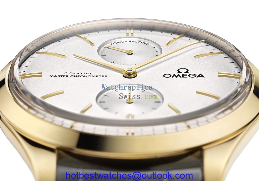 omega deville tresor power reserve closeup