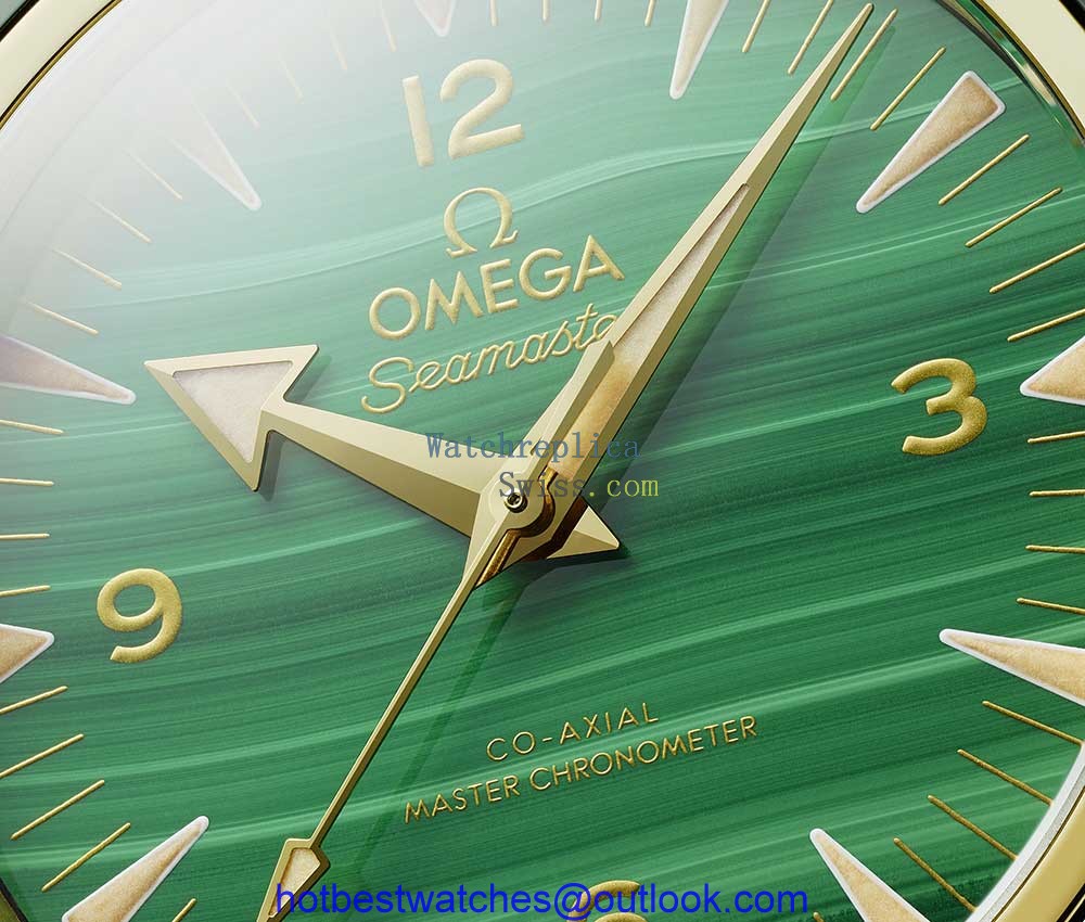 omega seamaster 300 malachite closeup