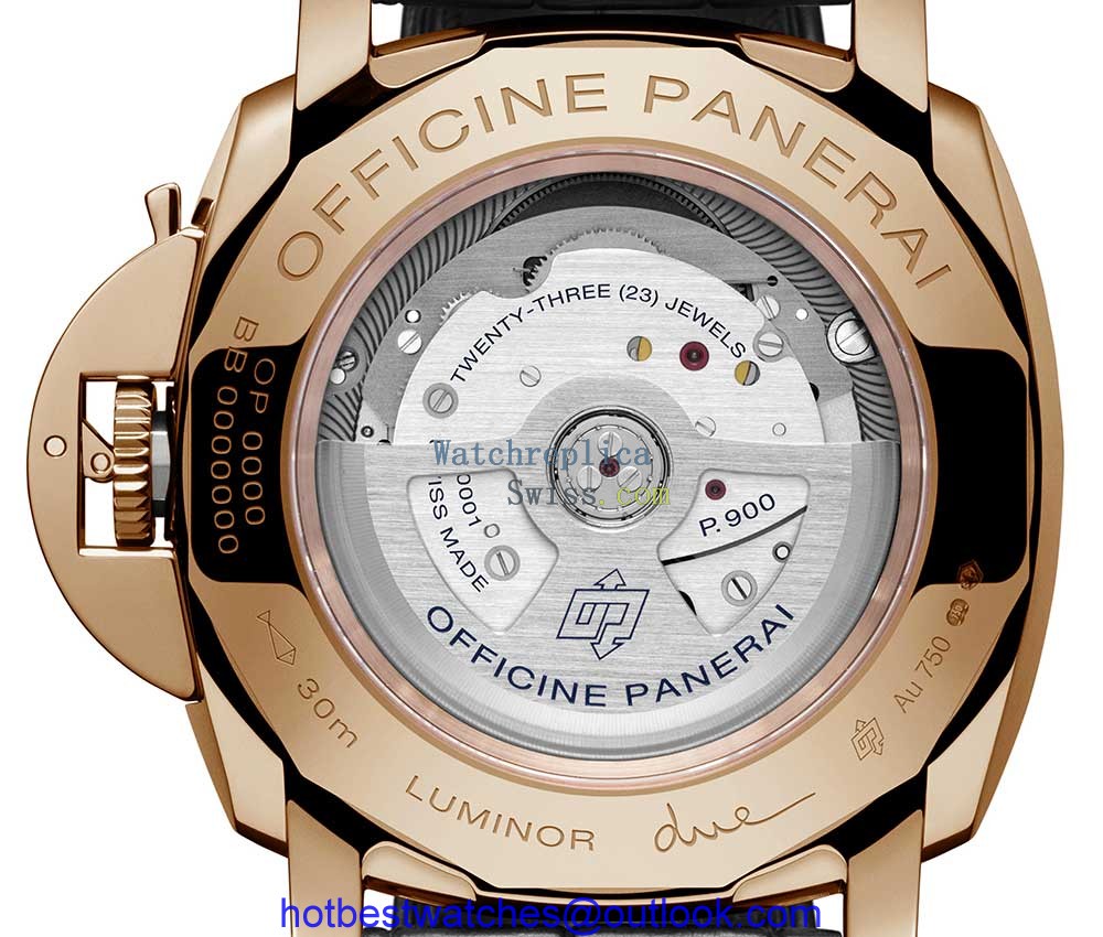 panerai luminor due goldtech caseback