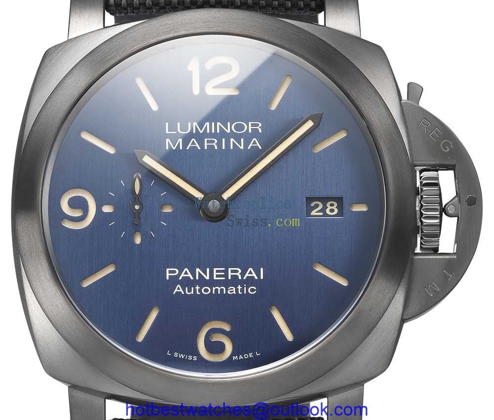 panerai luminor marina bucherer blue closeup