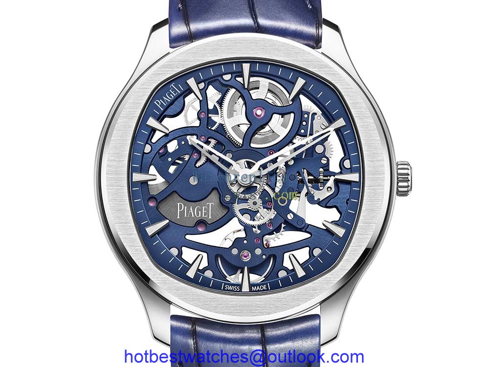 piaget polo skeleton closeup blue version
