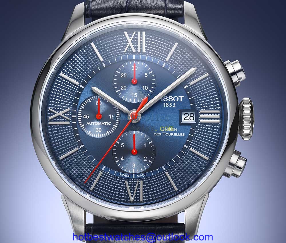 tissot chemin tourelles bucherer blue edition dial closeup