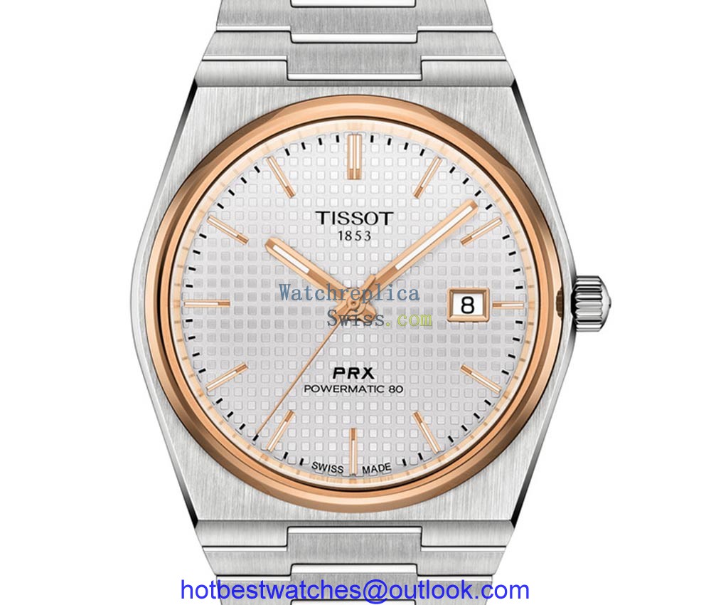 tissot prx powermatic 80 pvd gold closeup