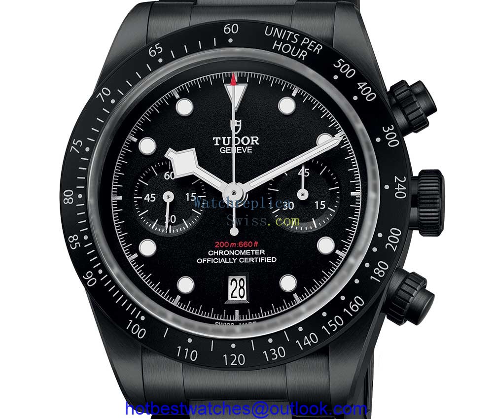 tudor black bay chrono dark closeup