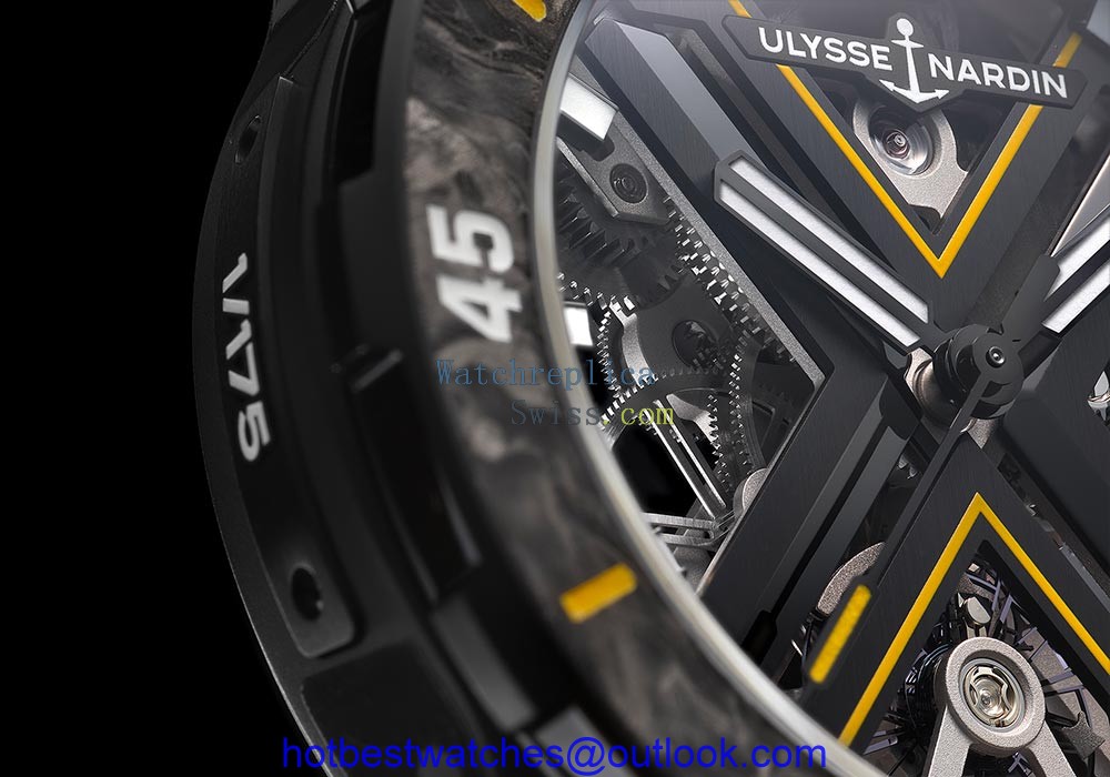 ulysse nardin diver skeleton black seddiqi edition closeup number plate