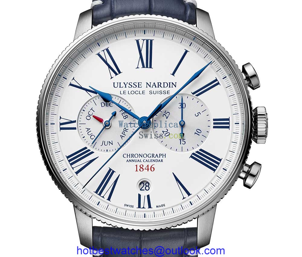 ulysse nardin marine torpilleur annual chronograph closeup