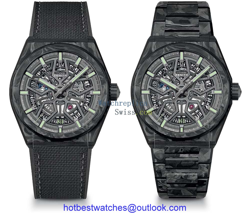 zenith defy classic carbon both straps