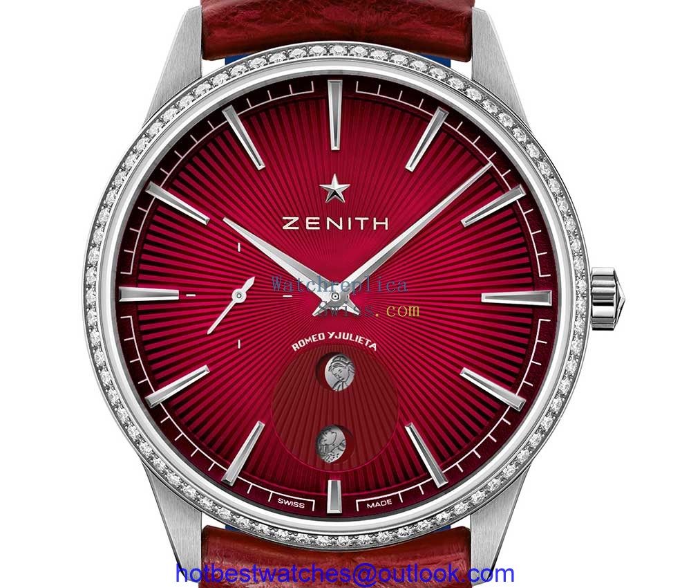 zenith romeo juliet elite moonphase juliet closeup