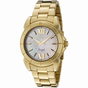 Invicta Angel Mother of Pearl Dial 18kt Gold-plated Ladies Watch 0460
