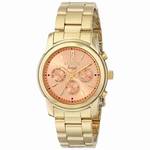Invicta Angel Multi-Function Orange Dial 18kt Gold-plated Ladies Watch 0464
