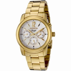 Invicta Angel Multi-Function White Dial 18kt Gold-plated Ladies Watch 0465