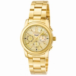 Invicta Angel Multi-Function Mother of Pearl Dial 18kt Gold-plated Ladies Watch 0466