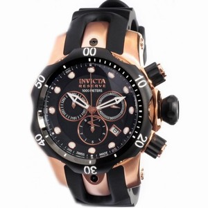 Invicta Venom Chronograph Black Dial Polyurethane Men's Watch 0948