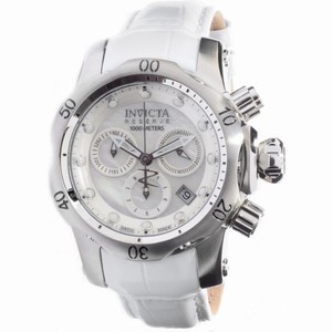 Invicta Venom Chronograph White Dial Stainless Steel White Leather Men's Watch 0950