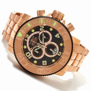 Invicta Sea Hunter Chronograph Black Dial Gold-tone PVD Men's Watch 10764