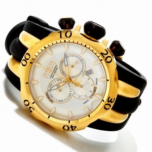 Invicta Venom Chronograph White Dial Gold Ion-Plated Black Polyurethane Men's Watch 10834