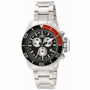 Invicta Pro Diver Chronograph Black Carbon Fiber Dial Stainless Steel Men's Watch 11283