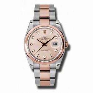 Rolex Datejust Champagne Dial Automatic Pink Gold and Stainless Steel Men's Watch 116201CDO