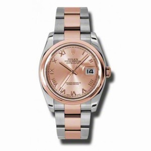 Rolex Datejust Champagne Dial Automatic Pink Gold and Stainless Steel Men's Watch 116201CRO