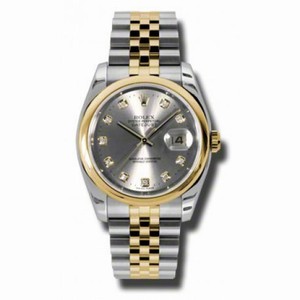 Rolex Datejust Grey Automatic Stainless Steel and 18K Yellow Gold Men's 116203GYDJ