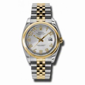 Rolex Datejust Silver Automatic Stainless Steel and 18K Yellow Gold Men's 116203SCAJ