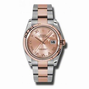 Rolex Datejust Champagne Dial Automatic Pink Gold and Stainless Steel Men's Watch 116231CRO