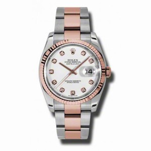 Rolex Datejust White  Dial Automatic Pink Gold and Stainless Steel Men's Watch116231WDO