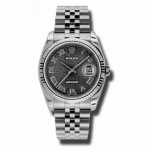 Rolex Datejust Black Dial Automatic Stainless Steel Watch 116234BKJRJ