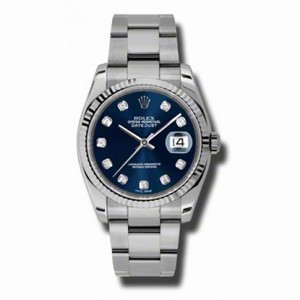 Rolex Datejust Blue Dial Automatic Stainless Steel Ladies Watch 116234BLDO