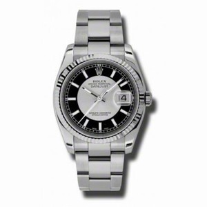 Rolex Datejust Silver Automatic White Gold Bezel Steel Ladies Watch 116234SBKSO